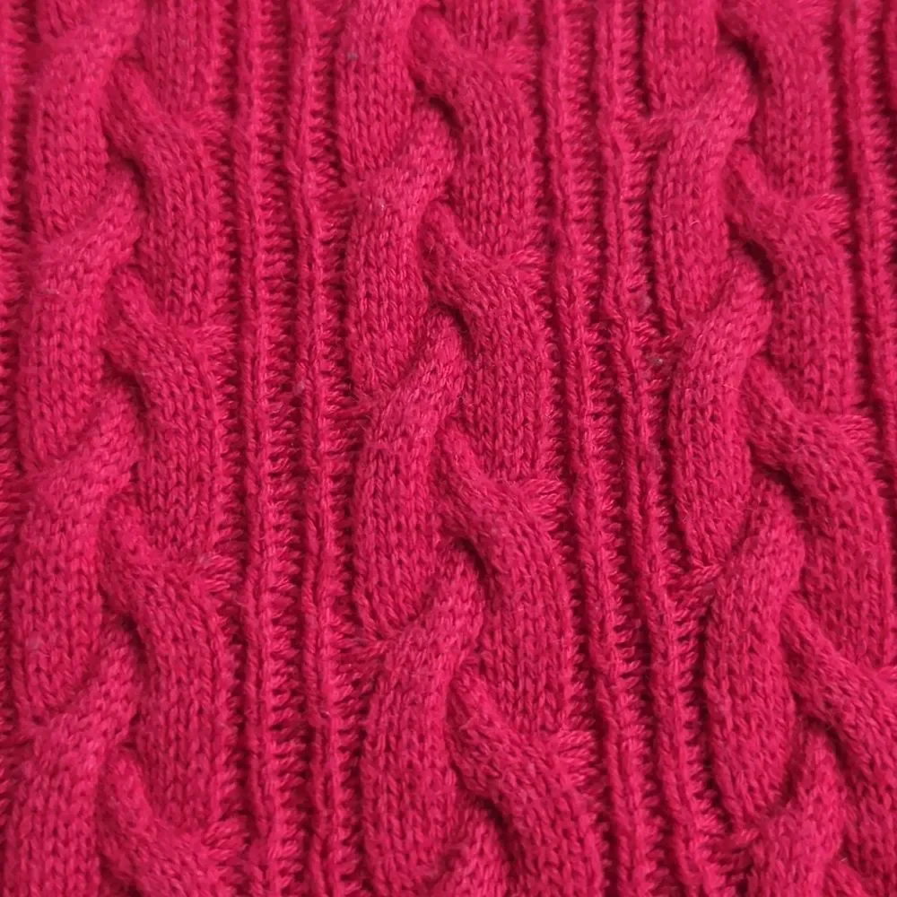 Sezane Style Raspberry Red Cable Knit Cardigan M - Picture 4 of 4